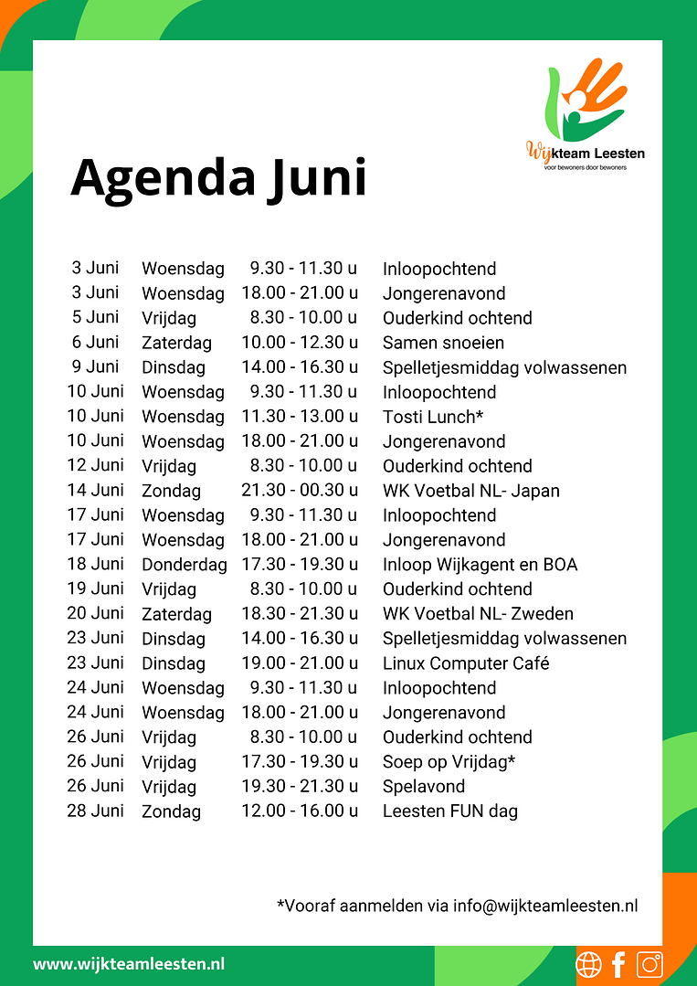 agenda juni